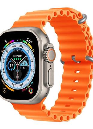 Ремешок ocean band для apple watch 42mm 44mm 45mm 46mm 49mm оранжевый для активного отдыха и спорта