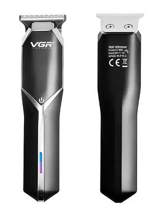 Аккумуляторная машинка для стрижки 10 вт 3 насадки usb черная v-930