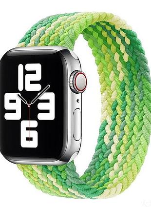 Монобраслет apple watch braided solo loop для стильного ношения зеленый из нейлона