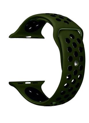 Ремінець apple watch силікон темно-оливковий для моделей 42-49 мм