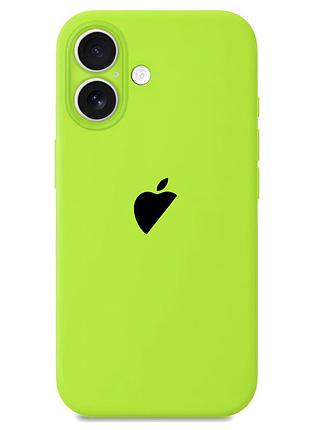 Чехол для iphone 16 силиконовый с защитой камеры для стильного и надежного использования neon green