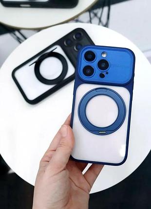 Чехол противоударный nofelet optic ring case для iphone 15 pro max с защитой камеры синий 7