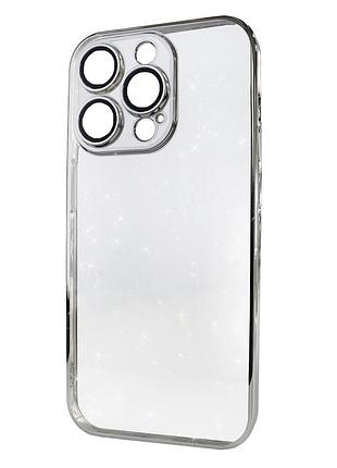 Чехол противоударный brilliant case для iphone 14 pro с защитой камеры серебристый