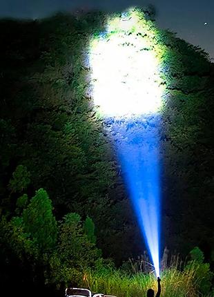 Ручной фонарь аккумуляторный кемпинговый led cob 211 черный с солнечными батареями и usb ремешком