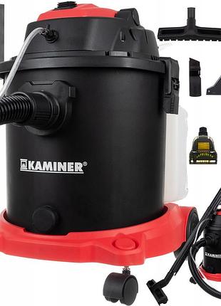 Моющий пылесос kaminer 20л 1600w с набором насадок для сухой и влажной уборки в доме