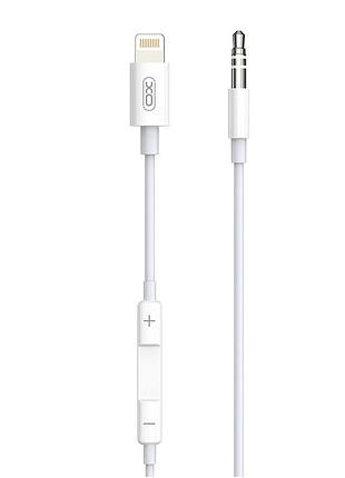 Кабель lightning to 3.5mm aux 1m для пристроїв apple білий