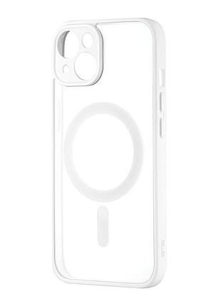 Чохол силіконовий magsafe захист камери для iphone 14 білий
