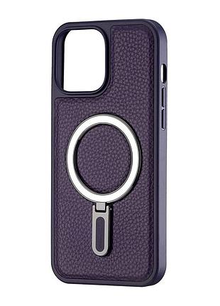 Чехол jinduka leather ringo кожзам противоударный для iphone 13 pro max фиолетовый