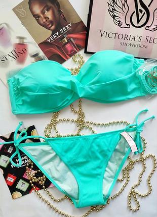 Victoria's secret s m 36 38 36c 80c купальник бандо на завязках