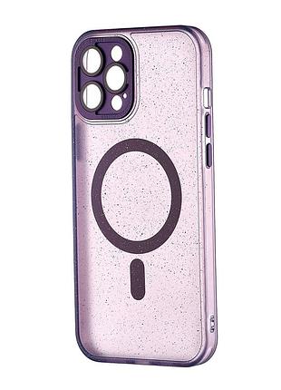 Чехол силиконовый с magsafe защита камеры для iphone 12 pro max фиолетовый