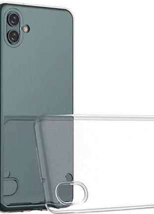 Чехол силиконовый прозрачный для samsung a04 защита камеры противоударный