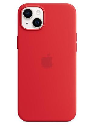 Чехол silicone case magsafe для iphone 14 красный защитный аксессуар с функцией беспроводной зарядки