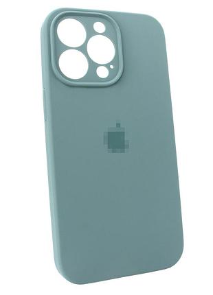 Чехол silicone case full camera для iphone 14 pro защитный аксессуар с функцией защиты камеры зеленый