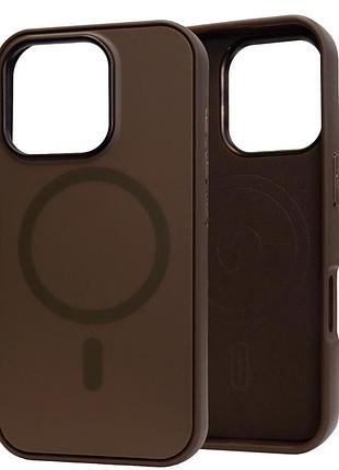 Чохол протиударний nofelet tech magsafe case для iphone 16 pro max коричневий із захистом камери