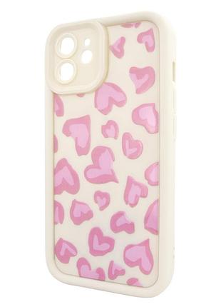 Чехол для iphone 12 pretty things защитный с розовыми сердечками для стильного оформления телефона
