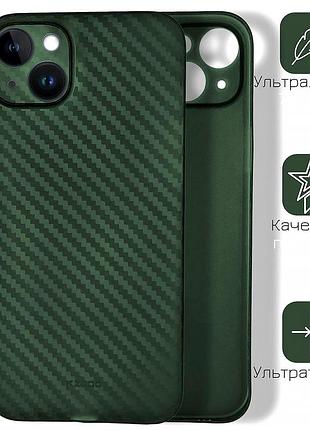 Чехол k-doo air carbon противоударный для iphone 14 зеленый