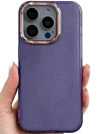 Чехол для iphone 13 pro max sparkle case с блестками фиолетовый для защиты и стильного оформления