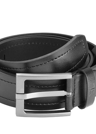 Ремень мужской кожаный 4 см черный xl semi line black p8236-0 для джинсов и брюк