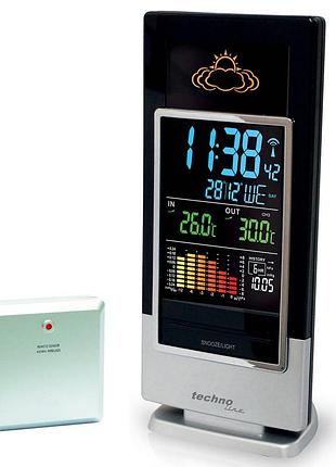 Метеостанция technoline ws6502 цветной дисплей беспроводной датчик температуры черный серебристый