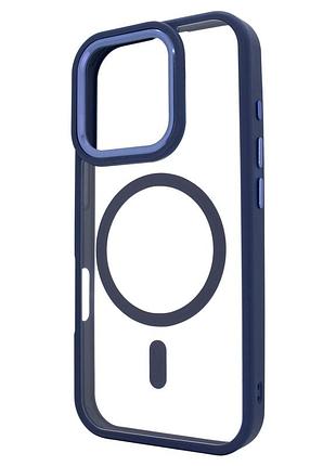 Чехол для iphone 16 pro crystal guard с magsafe темно-синий для защиты и стильного оформления