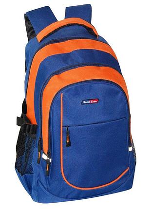 Рюкзак городской 33 литра водостойкий 600d polyester с анатомическими шлейками semi line 33 blue orange