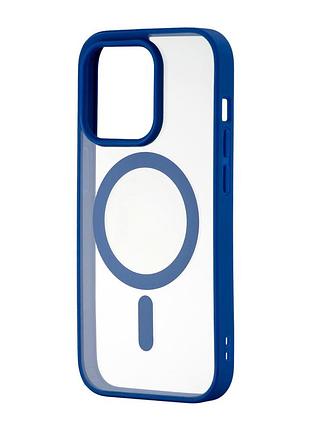 Чехол color edge with magsafe противоударный для iphone 14 pro max темно-синий