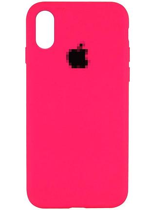 Чохол silicone case для iphone xr захисний аксесуар яскравий hot pink для надійного захисту телефона