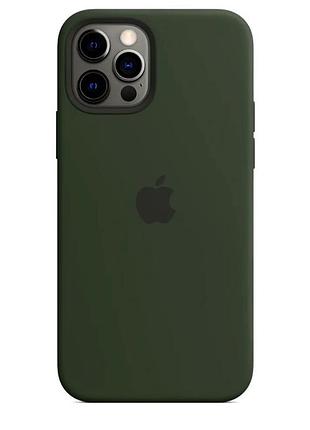Чехол силиконовый magsafe противоударный для iphone 12 pro max цвет cyprus green