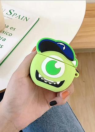 Чехол для airpods 3d mike wazowski защитный аксессуар для airpods стильный и оригинальный дизайн