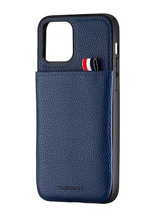 Чехол jinduka leather pocket кожзам противоударный для iphone 12 pro синий