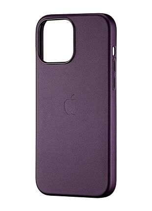 Чехол leather case magsafe защита камеры для iphone 13 pro max бордовый