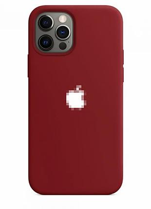 Чохол silicone case для iphone 13 pro захисний аксесуар темно-червоного кольору