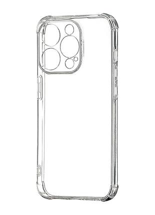 Чехол силиконовый ударопрочный для iphone 15 pro прозрачный защита камеры