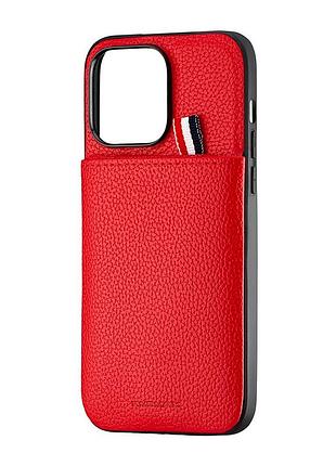 Чехол jinduka leather pocket противоударный для iphone 14 pro max красный