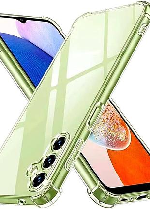Чохол силіконовий ударостійкий для samsung a14 4g/a14 5g захист камери прозорий