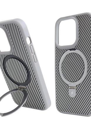 Чехол карбоновый nofelet carbon case с magsafe для iphone 13 pro защитный аксессуар titanium gray