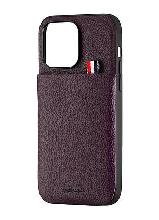 Чехол jinduka leather pocket противоударный для iphone 14 pro max фиолетовый кожзам