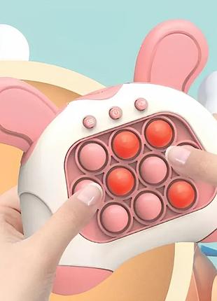 Игрушка антистресс pop it pro rabbit pink 4 режима гипоаллергенный силикон размер 12х13 см для снятия стресса