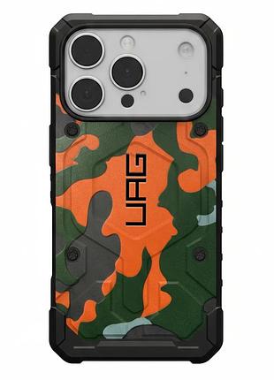 Чехол uag magsafe противоударный для iphone 17 pro камуфляж orange-green