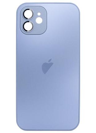 Чехол для iphone 12 матовый стеклянный с защитой камеры sierra blue для надежной защиты и стиля