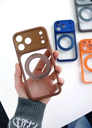 Чехол противоударный nofelet optic ring case для iphone 16 pro max с защитой камеры синий 4