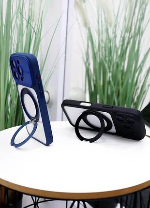 Чехол противоударный nofelet optic ring case для iphone 16 pro max с защитой камеры синий 6