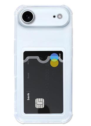 Чохол прозорий armored card holder для iphone 17 захисний із кишенею для карток