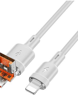 Кабель hoco u131 afortunado текстильная оплётка 2 в 1 usb type-c ip серый 1.2 м