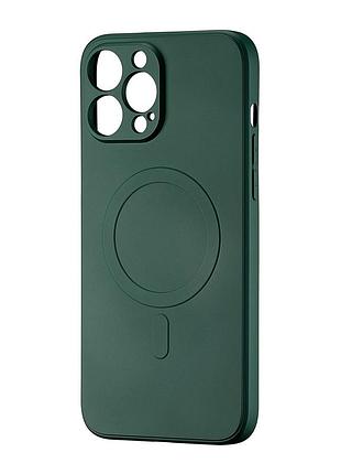 Чехол tpu с magsafe защита камеры для iphone 13 pro max темно-зеленый