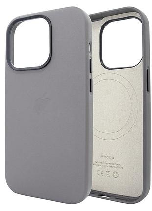 Чехол для iphone 12 pro max кожаный с magsafe серый черный для защиты и стильного дизайна