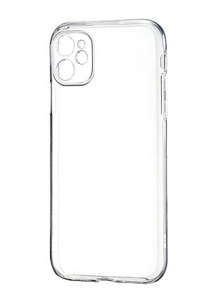 Чехол силиконовый с защитой камеры для iphone 11 прозрачный противоударный