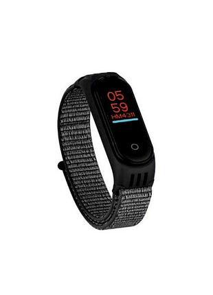 Ремешок nylon для mi band 5/6 черный