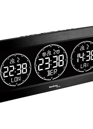Часы настольные technoline wt458 black с будильником термогигрометром таймером и дисплеем 233х100х47 мм