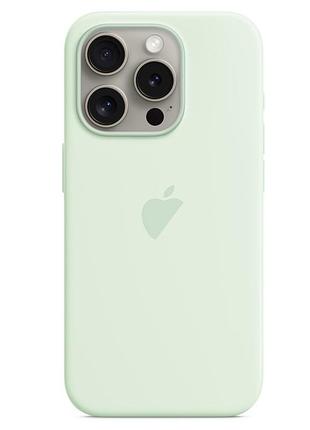 Чохол для iphone 15 pro силіконовий magsafe оригінал для захисту та стильного оформлення soft mint